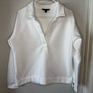 Banana Republic White Collared Sweatshirt
